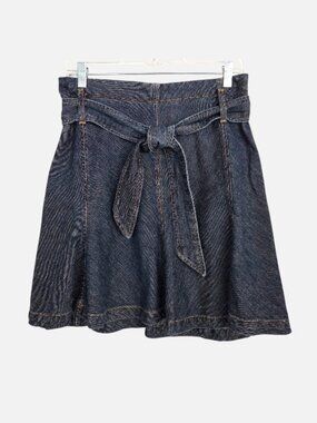 Banana Republic Y2K Archive Denim Mini Skirt Tie Waist Sz 4